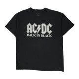 Back In Black Ac/Dc Band T-Shirt - 2XL Black Cotton