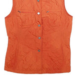 BOGNER Womens Orange Quilted Sleeveless Jacket UK 12 Polyester Button Closure