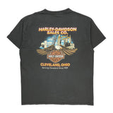 Cleveland, Ohio Harley Davidson Graphic T-Shirt - 2XL Black Cotton
