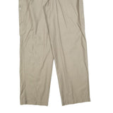 GSWD Mens Cotton Blend Beige Relaxed Straight Trousers W36 L34 Casual Zip Fly