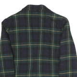 MODIANO Womens Blue & Green Check Blazer S Polyester Blend Woven Tailored Button