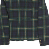 MODIANO Womens Blue & Green Check Blazer S Polyester Blend Woven Tailored Button