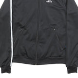 ADIDAS Womens Black & White Trefoil Track Jacket UK 6 Polyester Zip Sportswear