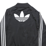 ADIDAS Womens Black & White Trefoil Track Jacket UK 6 Polyester Zip Sportswear