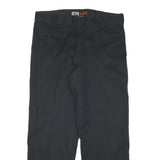 DICKIES Mens Cotton Blend Black Regular Fit Straight Leg Trousers W35 L28