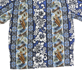 RJC Mens Blue Hawaiian Cotton Shirt S Tropical Print Resort Style Casual