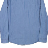 BOSS Mens Blue Cotton Blend Casual Shirt M Button Pockets Long Sleeve