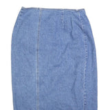 RED CAMEL Womens Blue Denim Pencil Midi Cotton Blend Skirt S Button Detail