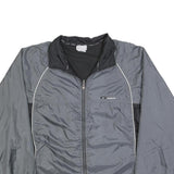 REEBOK Mens Grey & Black Sports Jacket L Polyester Blend Zip Athletic Fit
