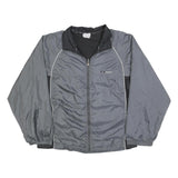 REEBOK Mens Grey & Black Sports Jacket L Polyester Blend Zip Athletic Fit