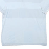 CALVIN KLEIN Mens Blue & White Striped Short Sleeve Polo Shirt L Cotton Blend