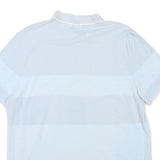 CALVIN KLEIN Mens Blue & White Striped Short Sleeve Polo Shirt L Cotton Blend