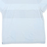 CALVIN KLEIN Mens Blue & White Striped Short Sleeve Polo Shirt L Cotton Blend