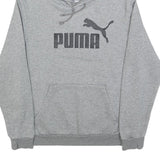 PUMA Mens Grey Hoodie M Cotton Blend Pullover Sweatshirt Sports Casual