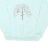 JERZEES Mens Blue Crew Neck L Sweatshirt Cotton Blend Pullover Tree Graphic