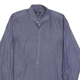 BOSS HUGO BOSS Mens Blue Shirt M Cotton Long Sleeve Button Closure Formal