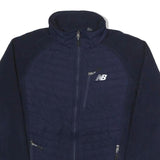 NEW BALANCE Mens Blue Jacket S Polyester Plain Zip Sport Casual Lightweight