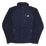 NEW BALANCE Mens Blue Jacket S Polyester Plain Zip Sport Casual Lightweight