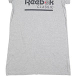 REEBOK Womens Grey Cotton Classic Logo Mini Dress Short Sleeve M Casual Summer