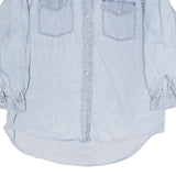 ZARA Womens Blue Denim Shirt Long Sleeve Collared M Button Front Casual Top