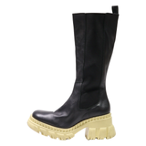 ASOS High Boots Black Leather Womens UK 5