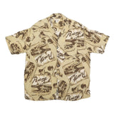 PAVANA JACK Mens Beige Rayon Shirt XL Beach Print Button Front Relaxed Fit