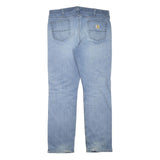 CARHARTT Mens Jeans Blue Regular Straight Denim Light W38 L34 Zip Cotton Blend