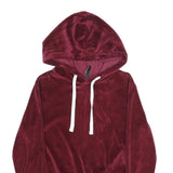FB SISTER Womens Burgundy Velvet Pullover Hoodie XS Soft Luxe Comfort Fit