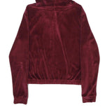 FB SISTER Womens Burgundy Velvet Pullover Hoodie XS Soft Luxe Comfort Fit