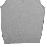 CAMBRIDGE CLASSICS Mens Grey & Brown Argyle V-Neck Patterned Basic Knit M Jumper