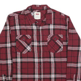LEVI'S Mens Red Check Shirt M Casual Button Pocket Cotton Blend