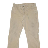 CARHARTT Mens Cotton Blend Beige Regular Straight Trousers W34 L32 Workwear