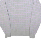 ARROW Womens Grey & Lilac Patterned Jumper Crew Neck Basic Knit L Cotton Blend
