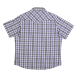WRANGLER Mens Purple & Black Check Shirt XL Western Short Sleeve Casual Retro