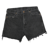 WRANGLER Mens Black Cotton Denim Cut-Off Shorts XL W34 Distressed Raw Hem