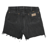 WRANGLER Mens Black Cotton Denim Cut-Off Shorts XL W34 Distressed Raw Hem