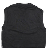 PAUL JONES Mens Black & Grey Patterned V Neck Jumper Basic Knit S Cotton Blend