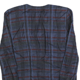 SPOTLIGHT Womens Blue & Brown Long Sleeve Button Cotton Blend Jacket L Check