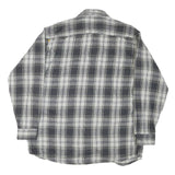 FIELD MASTER Mens Grey & White Check Cotton Blend Shirt L Casual Button Front