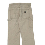 DICKIES Mens Cotton Blend Beige Workwear Regular Straight Trousers W32 L30