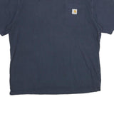 CARHARTT Mens Navy & Yellow Pocket T-Shirt L Short Sleeve Crew Neck Workwear