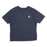 CARHARTT Mens Navy & Yellow Pocket T-Shirt L Short Sleeve Crew Neck Workwear