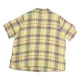PARK LANE Womens Yellow & Grey Check Shirt Short Sleeve Collared M Lightweight
