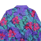 JOAN WALTERS Womens Purple & Red Floral Button Jacket M Polyester Reversible