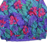 JOAN WALTERS Womens Purple & Red Floral Button Jacket M Polyester Reversible