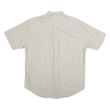 NAUTICA Mens Beige Check Shirt L Cotton Blend Button-Down Collar Short Sleeve