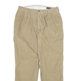 DANIEL CREMIEUX Mens Cotton Beige Regular Tapered Trousers W33 L30 Classic Zip