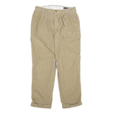 DANIEL CREMIEUX Mens Cotton Beige Regular Tapered Trousers W33 L30 Classic Zip
