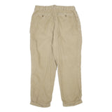 DANIEL CREMIEUX Mens Cotton Beige Regular Tapered Trousers W33 L30 Classic Zip