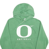 NIKE Mens Green Oregon Softball Pullover Hoodie S Cotton Blend